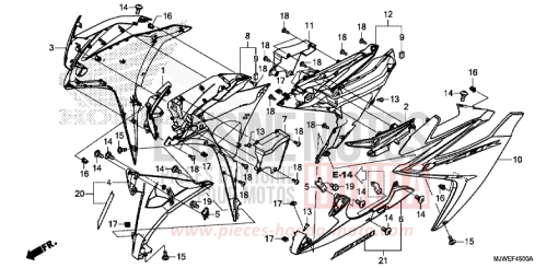 MIDDLE COWL CBR500RAH de 2017